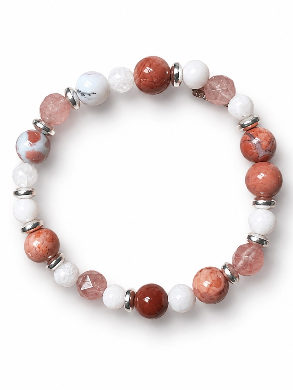 Handmade Cotton Candy Agate Bracelet